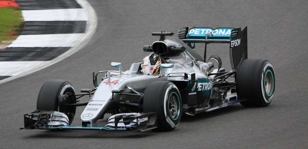 Lewis Hamilton driving his 2016 Mercedes-AMG Petronas F1 car